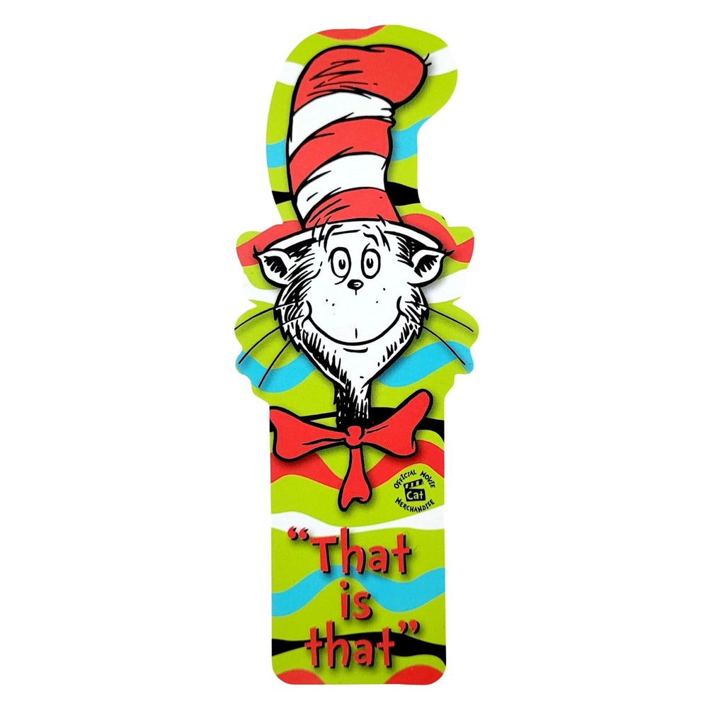 Vintage Y2K Cat in the Hat Bookmark, "That is That" Dr Seuss, Antioch SHMK-43443